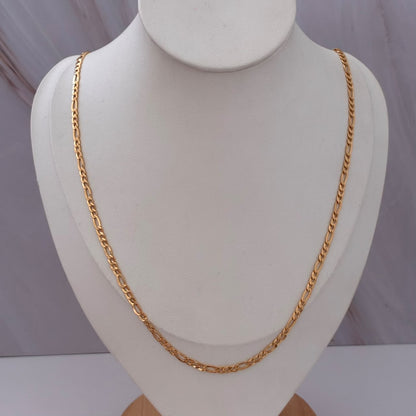 CADENA 3X1 FIGARO 7,28GR 70CM  3,3MM ORO AMARILLO ITALY 18K