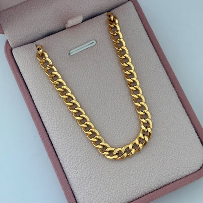 CADENA CUBANA REDONDA HUECA 5,89GR 50CM 5,6MM  ORO AMARILLO ITALY 18K