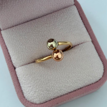 ANILLO TU Y YO 1,35 GR TALLA 9,5 TRES OROS COL 18K
