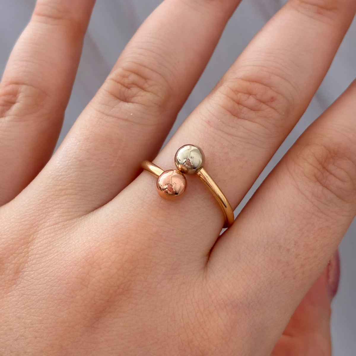 ANILLO TU Y YO 1,35 GR TALLA 9,5 TRES OROS COL 18K