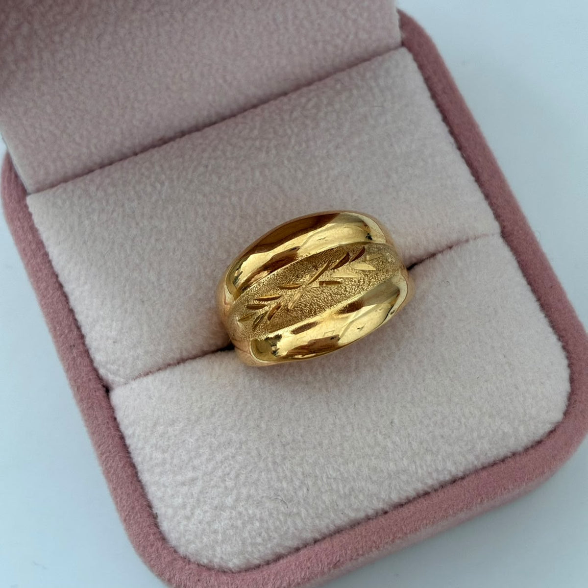 ANILLO MATEADO DOBLE TEXTURIZADO 2,33GR TALLA 8 AMARILLO COL 18K